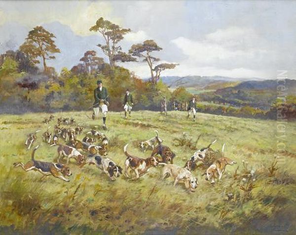 The Bolebrook Beagles Oil Painting by Thomas Ivester Lloyd