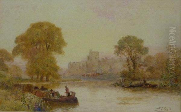 Windsor Castle From The River Oil Painting by Walker Stuart Lloyd