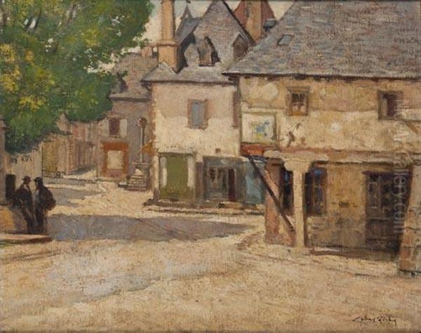 Place De Village Oil Painting by Almery Lobel-Riche