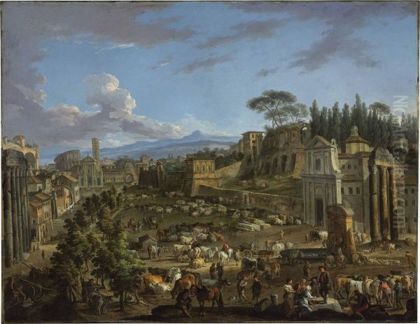 The Roman Forum Oil Painting by Andrea Locatelli