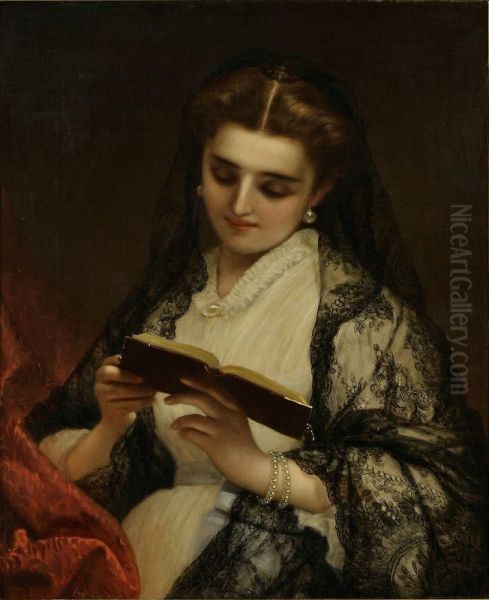 Lady Reading A Book Oil Painting by Gian Francesco Locatelli