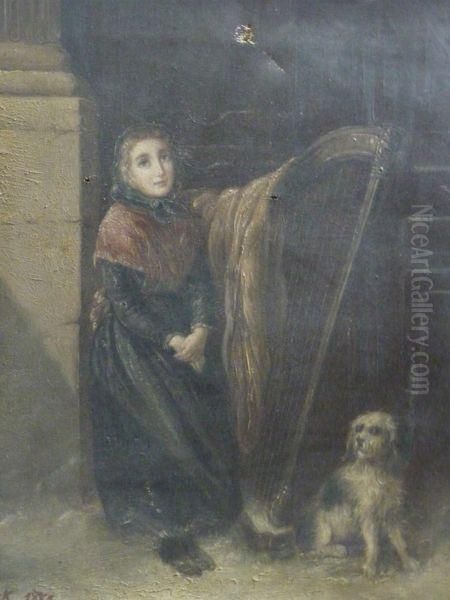 Harpiste Au Chien Oil Painting by Loch