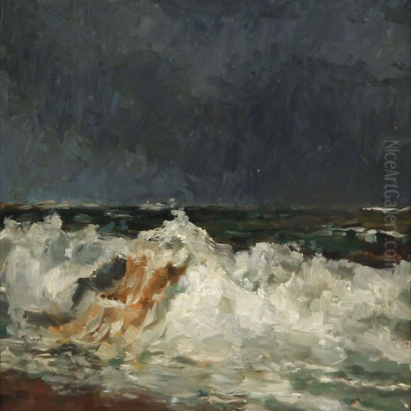 Breakers Oil Painting by Carl Locher