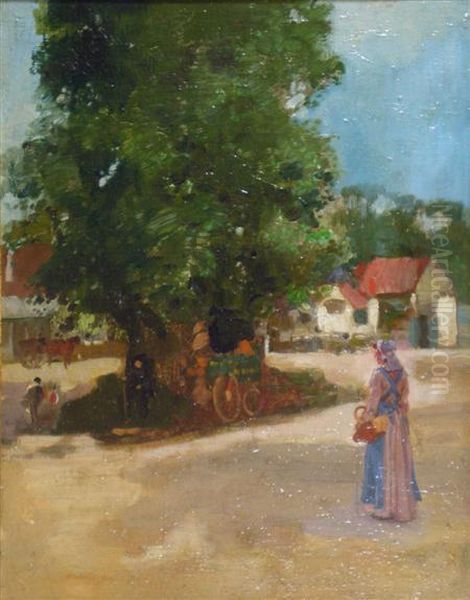 The Village Square Oil Painting by John Lochhead