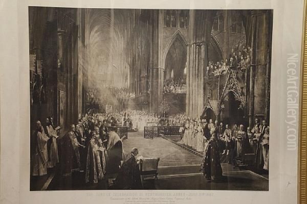 The Jubilee Celebration In Westminster Abbey Oil Painting by William Ewart Lockhart