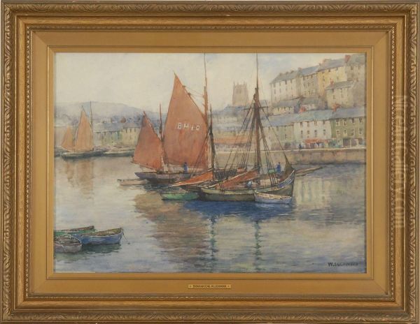 Brixham Oil Painting by Wilton Lockwood