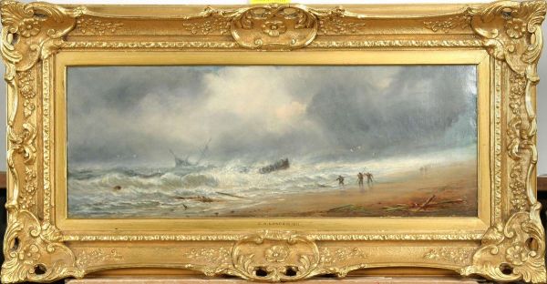 Ships On The Shores Oil Painting by Charles Arthur Lodder Capt.