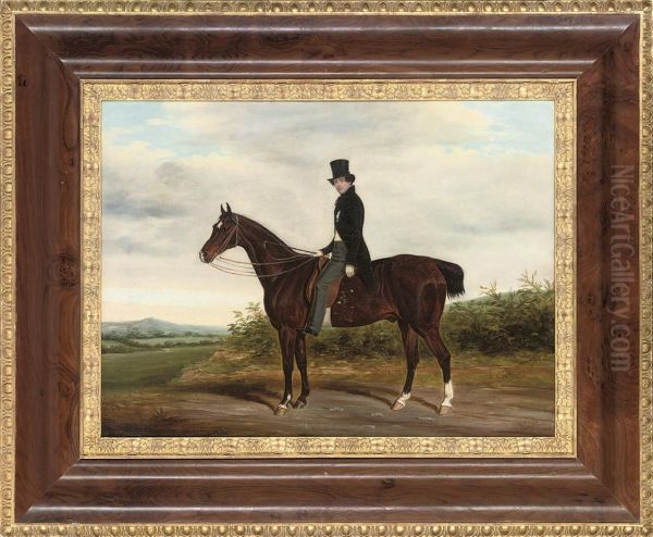 A Gentleman On A Bay Hunter Oil Painting by James Loder