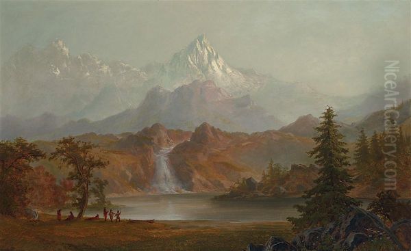 Western Landscape Oil Painting by Alexander Francois Loemans