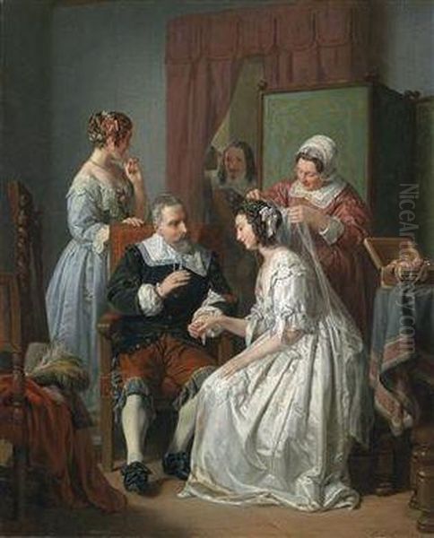 The Bride Oil Painting by Leopold Loeffler