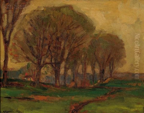 Tree-lined Path Oil Painting by Robert Henry Logan