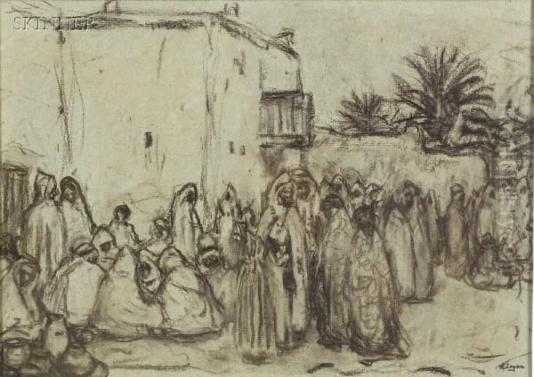 Algerian Street Scene Oil Painting by Robert Henry Logan