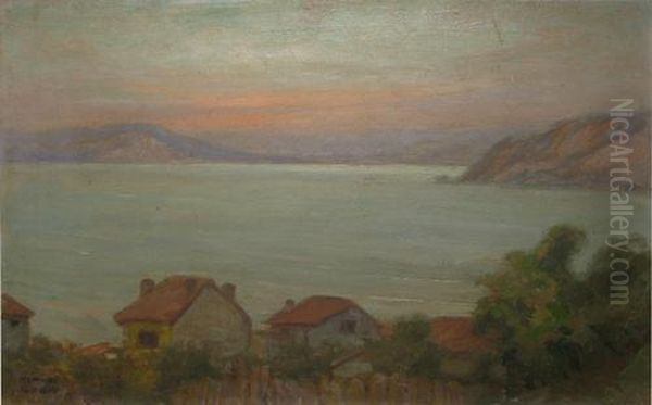 Peisaj Cu Lac Oil Painting by Kimon Loghi