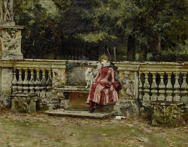 In The Villa Borghese, Rome Oil Painting by William Logsdail