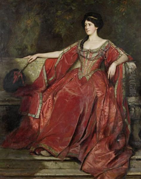 Portrait Of Alice Crawford In The Role Of Olivia, Twelfth Night Oil Painting by William Logsdail