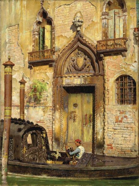 A Water Doorway, Venice Oil Painting by William Logsdail