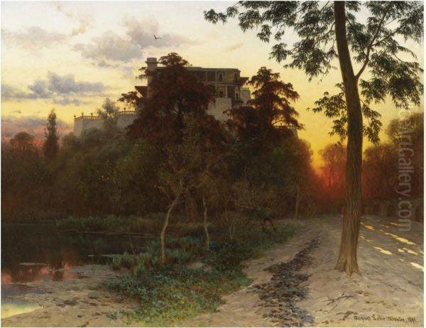 Castillo De Chapultepec Oil Painting by August Lohr