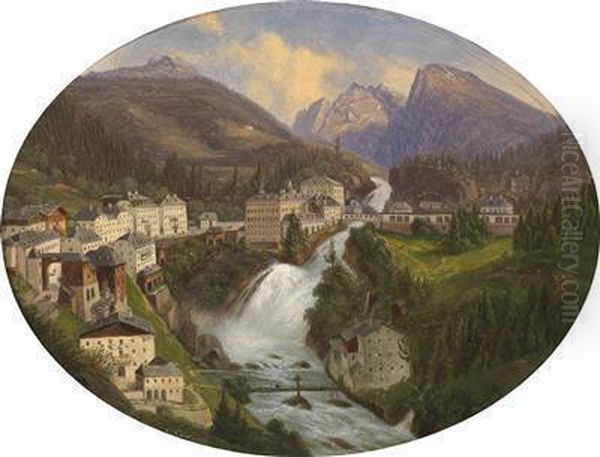 View Of Gastein Oil Painting by Emil Lohr