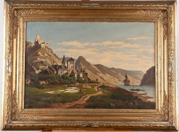 Mountainous Landscape Oil Painting by Emil Lohr