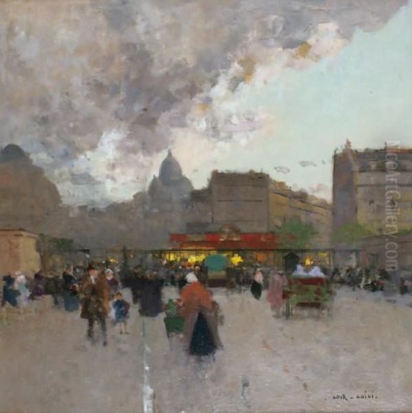 Paris, Montmartre Oil Painting by Luigi Loir