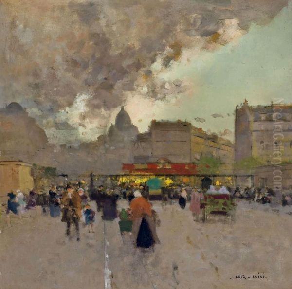 La Porte De Clignancourt, Paris Oil Painting by Luigi Loir