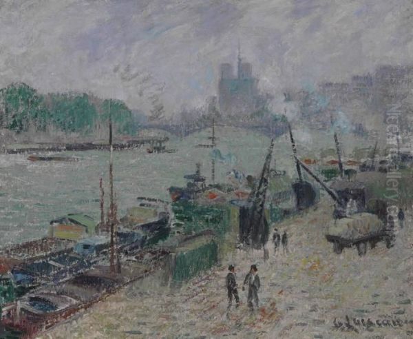 Le Port Henri Iv Oil Painting by Gustave Loiseau