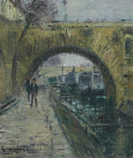 Le Pont-marie Et Le Quai D'anjou Oil Painting by Gustave Loiseau