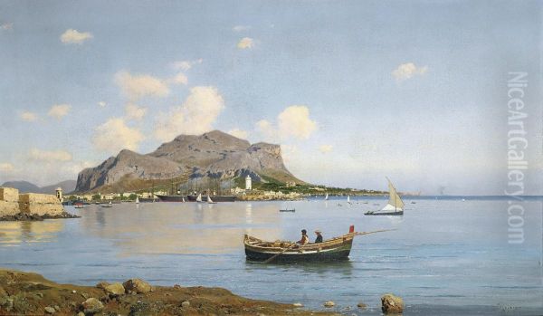 Mount Pellegrino, Palermo Oil Painting by Francesco Lojacono