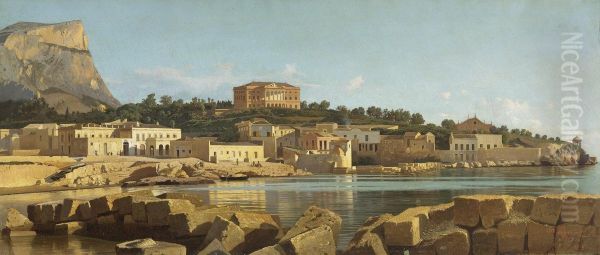 View Of Acquasanta, Palermo Oil Painting by Francesco Lojacono