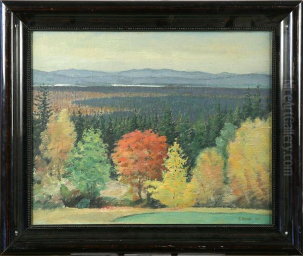 Hostlandskap Oil Painting by Anders Loman