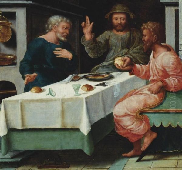 The Supper At Emmaus Oil Painting by Lambert Lombard