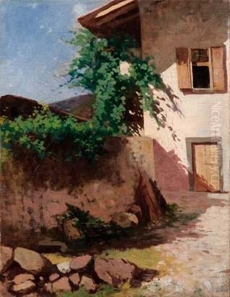 La Casa Di Campagna Oil Painting by Luigi Lombardi