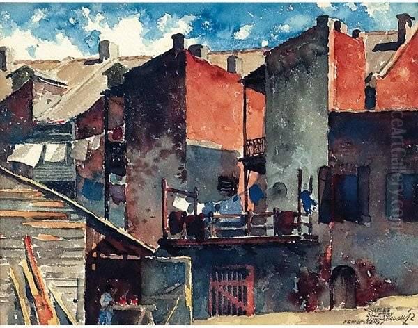 Tenements On Barracks St., Old New Orleans Oil Painting by Charles Oglesby Longabaugh