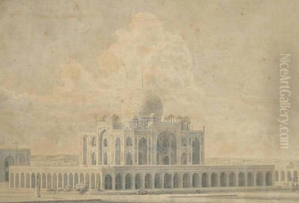 The Tomb Of The Emperor Humayun, Delhi Oil Painting by Thomas Longcroft