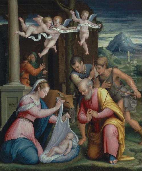 The Adoration Of The Shepherds Oil Painting by Luca Longhi