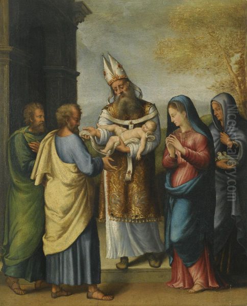 The Presentation In The Temple Oil Painting by Luca Longhi