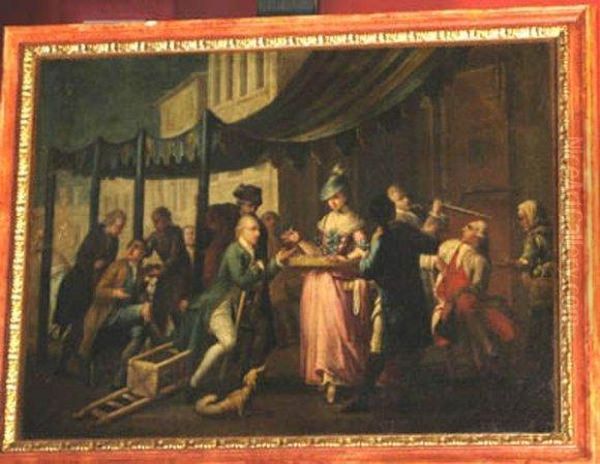 Street Scenewith Connaisseurs Oil Painting by Pietro Longhi