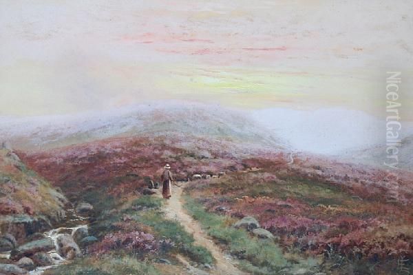 Across The Moor Oil Painting by Edgar Longstaffe