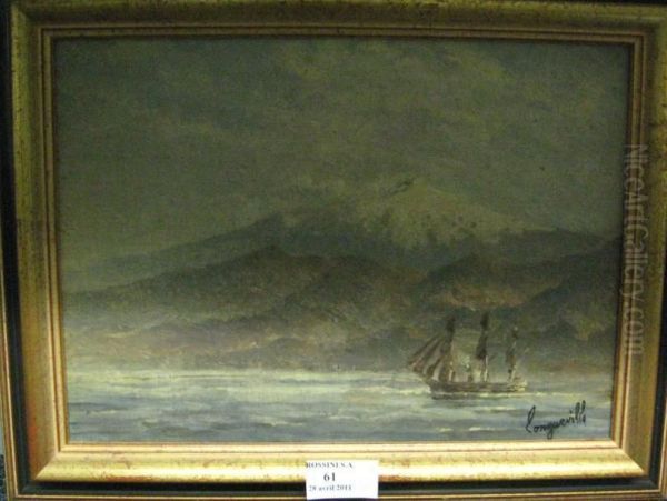 L'etna Oil Painting by Charles Longueville