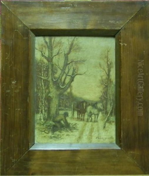 Paysan Au Pied D'un Arbre Oil Painting by Marcel Longueville