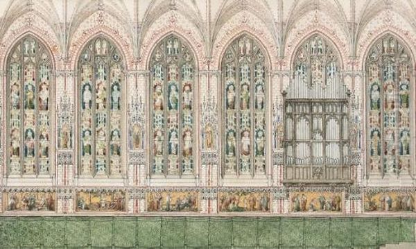 Study Of A Stained Glass Window Oil Painting by G.H. Lonsdale