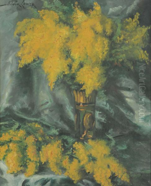 Vaso Di Fiori Oil Painting by Nidia Lonza