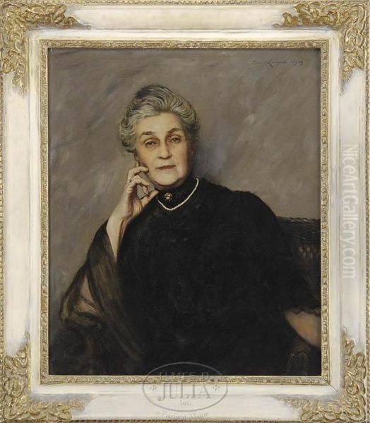 Portrait Of A Sophisticated Woman Oil Painting by Chester Loomis