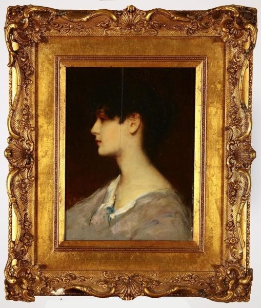 Bust Portrait Of Awoman Oil Painting by Chester Loomis