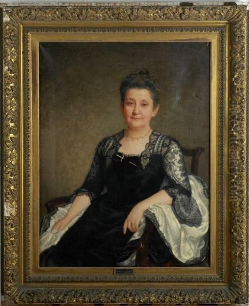 Portrait Of Martha E. Kemp Oil Painting by Jeanette Loop