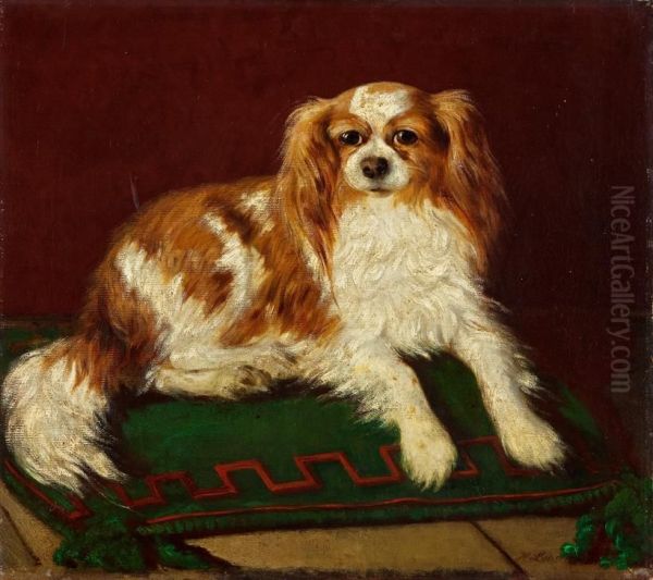 King-charles-spaniel Oil Painting by Hermann Looschen