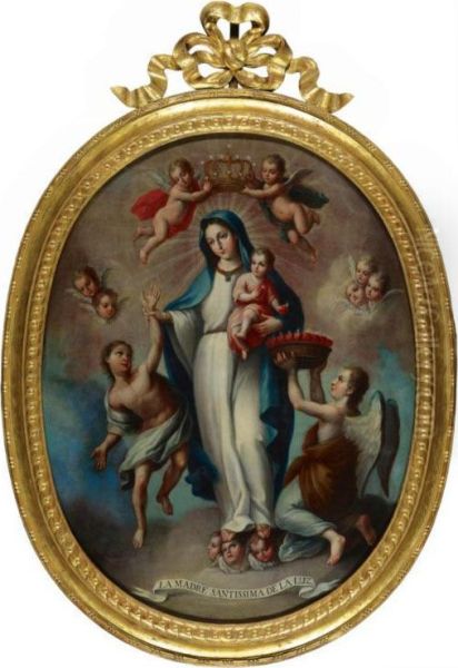 La Madre Santissima De La Luz Oil Painting by Andreas Lopez