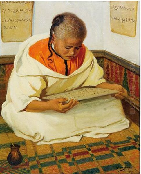 Joven Leyendo Oil Painting by Ricardo Lopez Cabrera