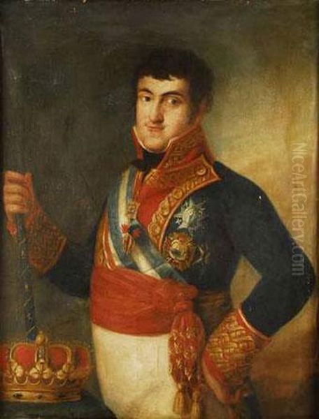 Retrato De Fernando Vii, De Medio Cuerpo Oil Painting by Vicente Lopez