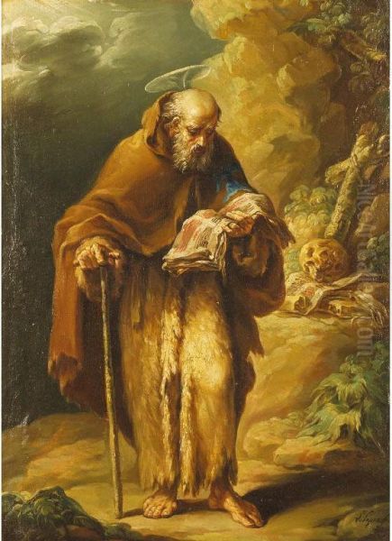 St. Paul The Hermit Oil Painting by Vicente Lopez y Portana